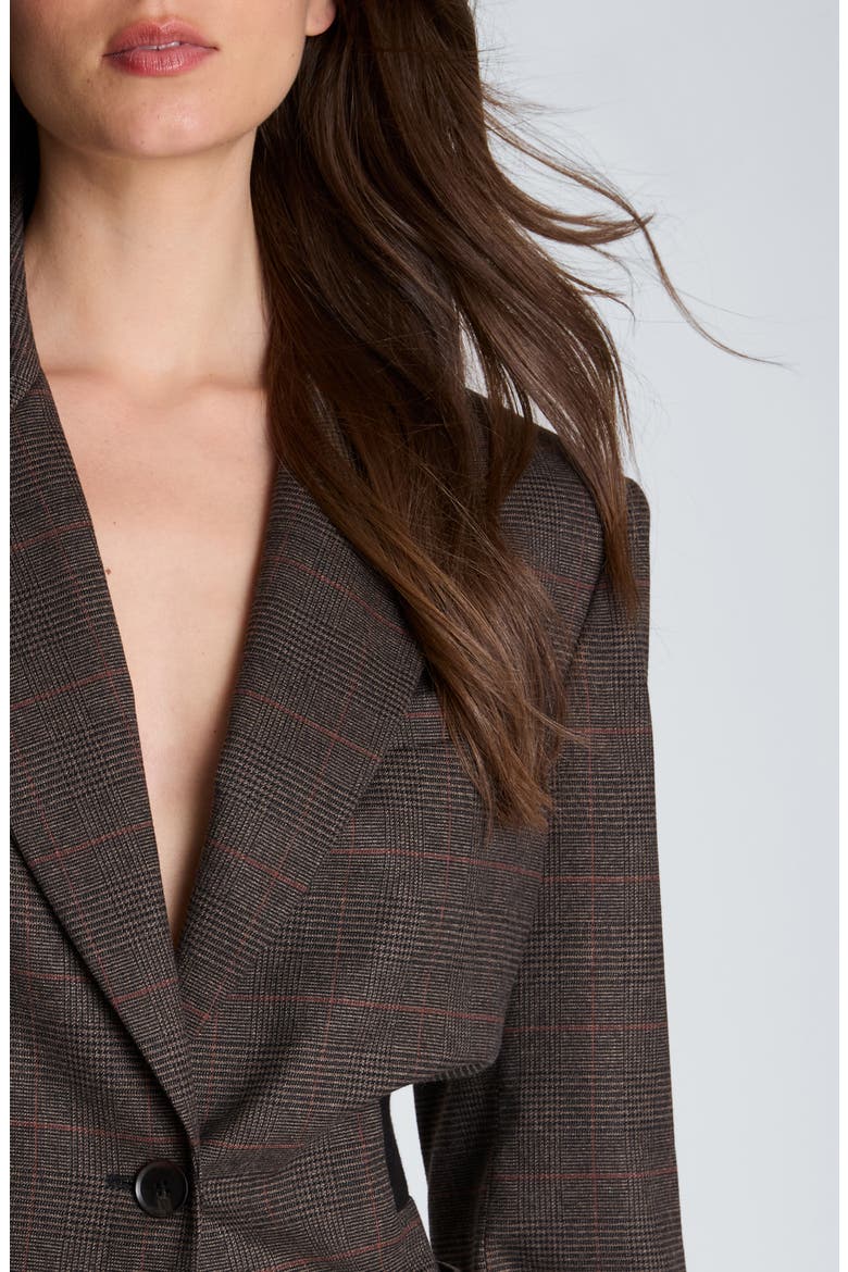Ribbed Waisted Blazer, Alternate, color, MEDIUM BARK MULTI