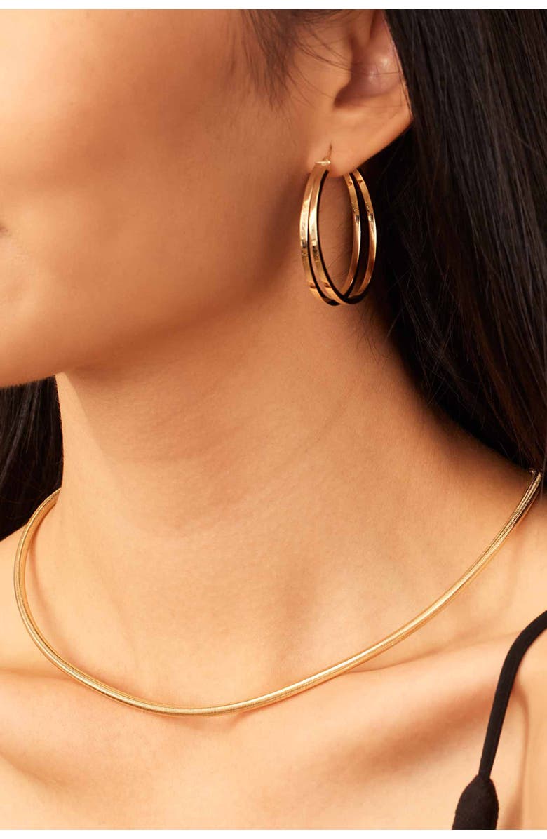 Oradina 14K Gold Mesh Glamour Round Necklace, Alternate, color, 