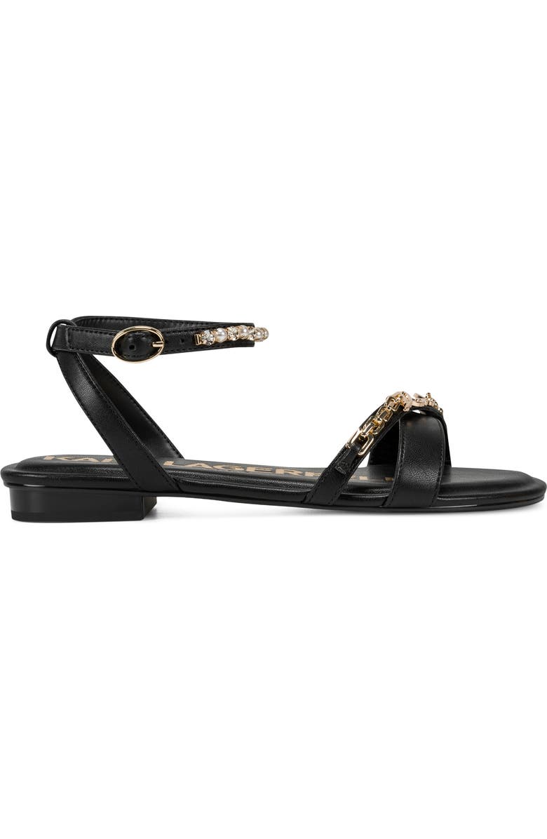 KARL LAGERFELD PARIS Christiano Ankle Strap Sandal, Alternate, color, Black