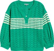 Wit & Wisdom Pointelle Stripe Sweater