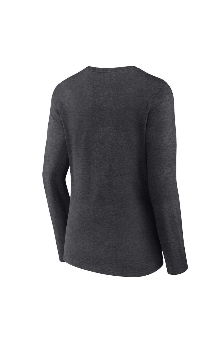 FANATICS Women's Fanatics Branded Heather Charcoal Wisconsin Badgers Evergreen Campus Long Sleeve V-Neck T-Shirt, Alternate, color, 