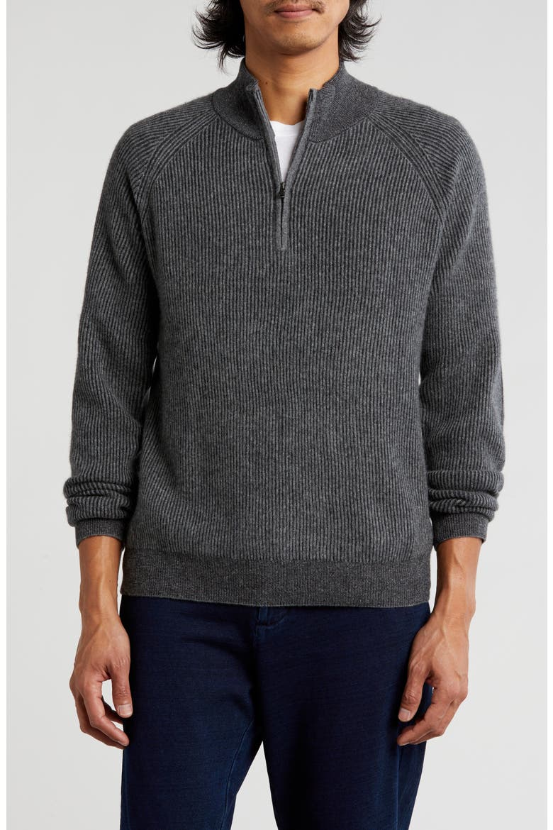 Rib Cashmere Pullover, Main, color, GRYCH