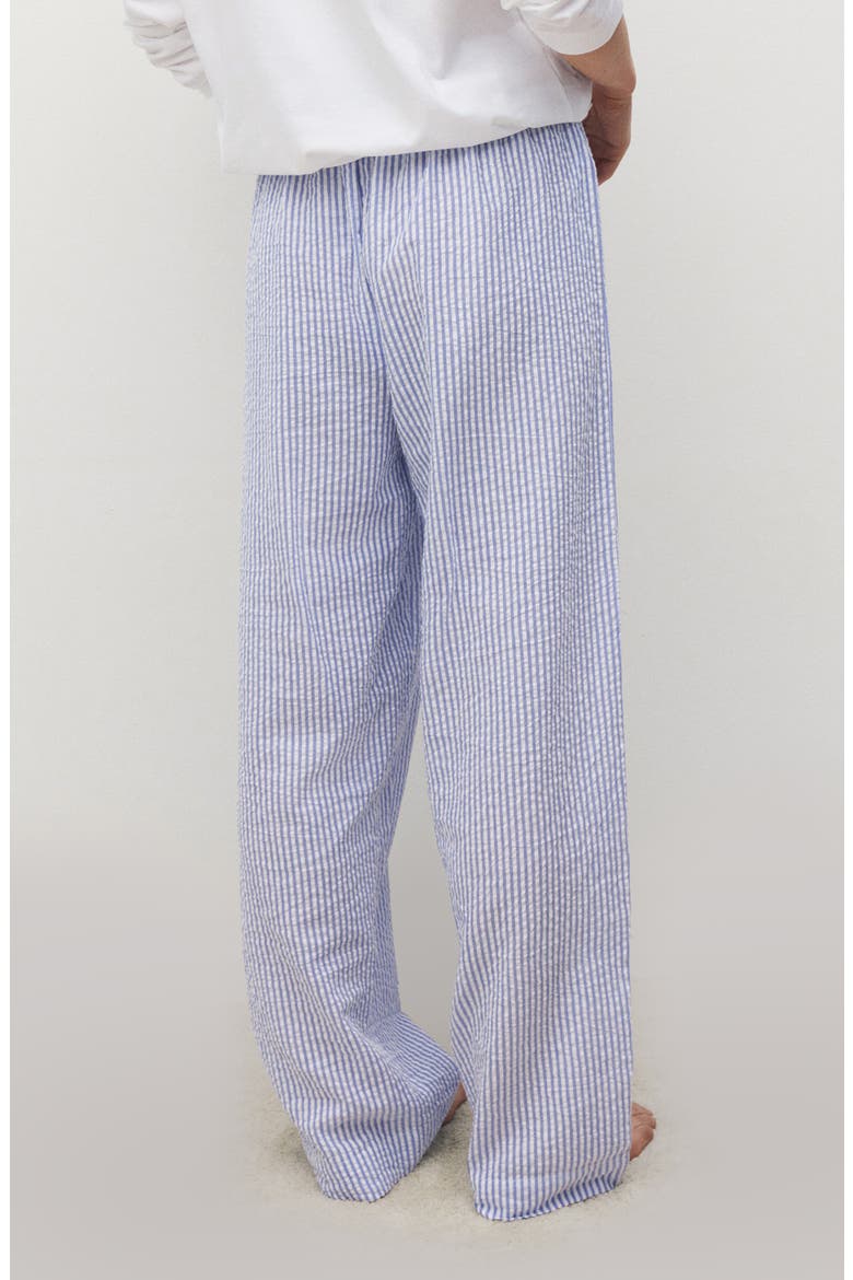 Stripe Cotton Seersucker Pajamas, Alternate, color, CHINA BLUE
