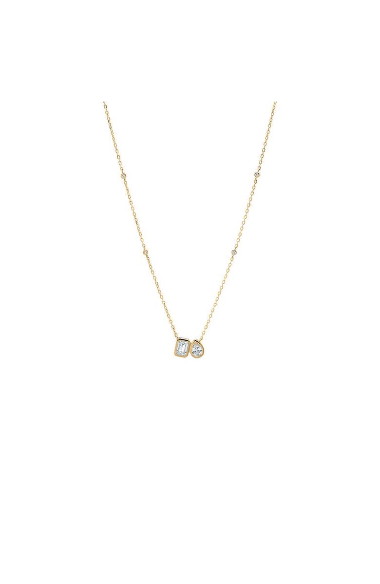 BY ADINA EDEN Duo Stone CZ Pendant Necklace, Main, color, Gold