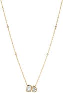 BY ADINA EDEN Duo Stone CZ Pendant Necklace