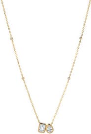 BY ADINA EDEN Duo Stone CZ Pendant Necklace