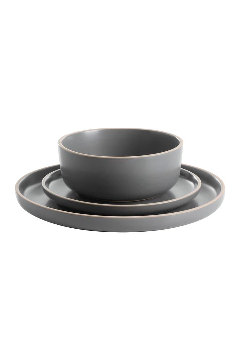 Zuma 18 Piece Dinnerware Set, Alternate, color, Grey