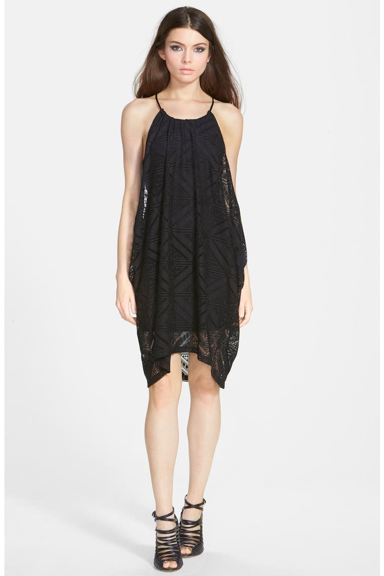 ASTR Sleeveless Crochet Dress, Main, color, BLACK