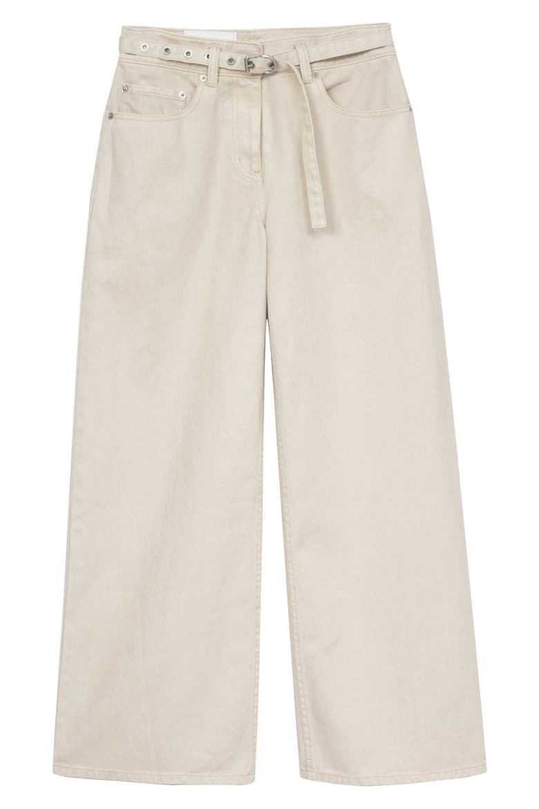 Belted High Waist Wide Leg Jeans, Alternate, color, ECRU
