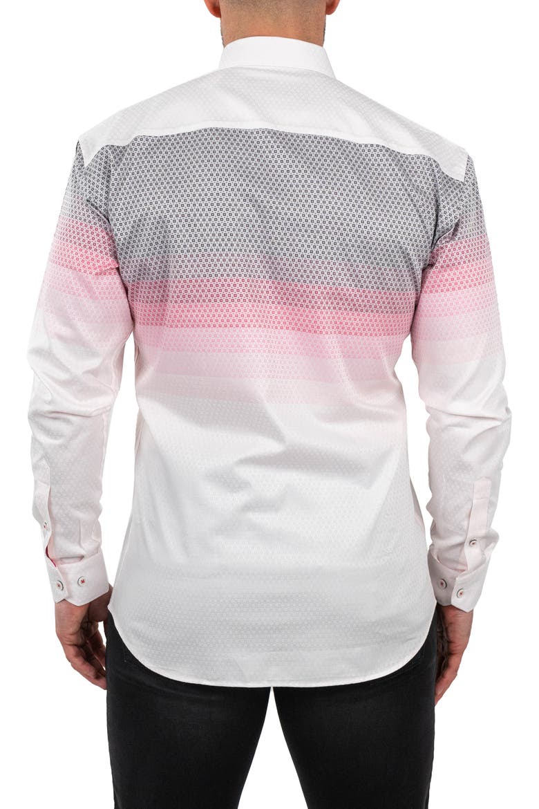 Fibonacci Jacqdegrade Pink Contemporary Fit Button-Up Shirt, Alternate, color, PINK