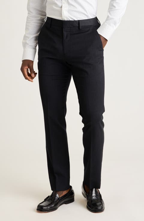 Jetsetter Flat Front Hemmed Stretch Wool Dress Pants