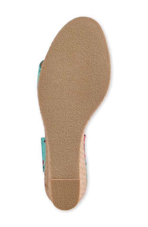 Jack Rogers Deirdre Ankle Wrap Wedge Sandal In Aquamarine Multi