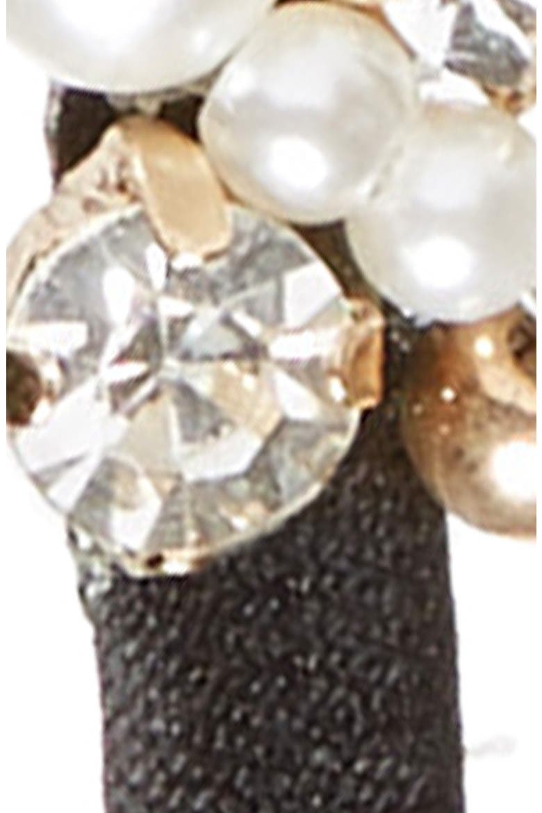 Imitation Pearl & Crystal Headband, Alternate, color, BLACK/ GOLD