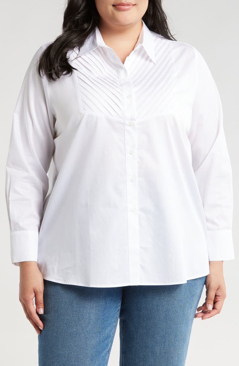 HARSHMAN Kaliyah Pleated Button-Up Shirt, Main, color, 