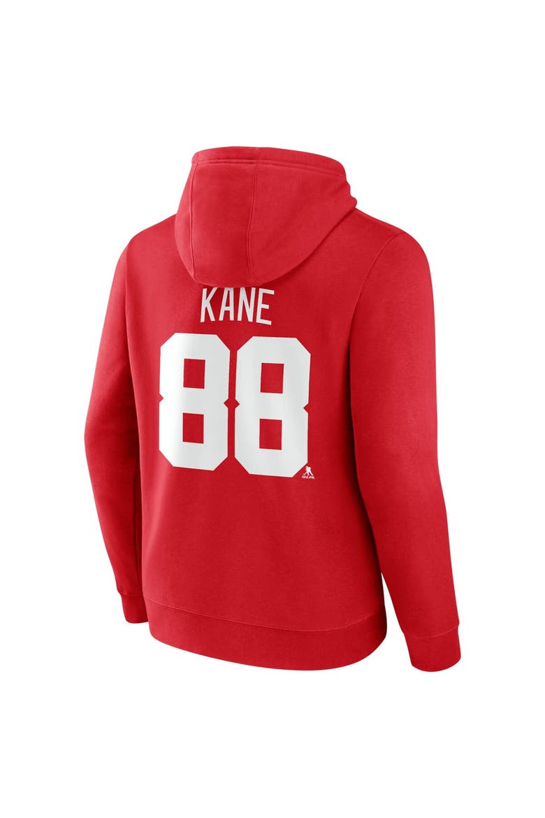 Men's  Fanatics Branded Patrick Kane Red Detroit Red Wings Authentic Stack Name & Number Pullover Hoodie, Alternate, color, Red