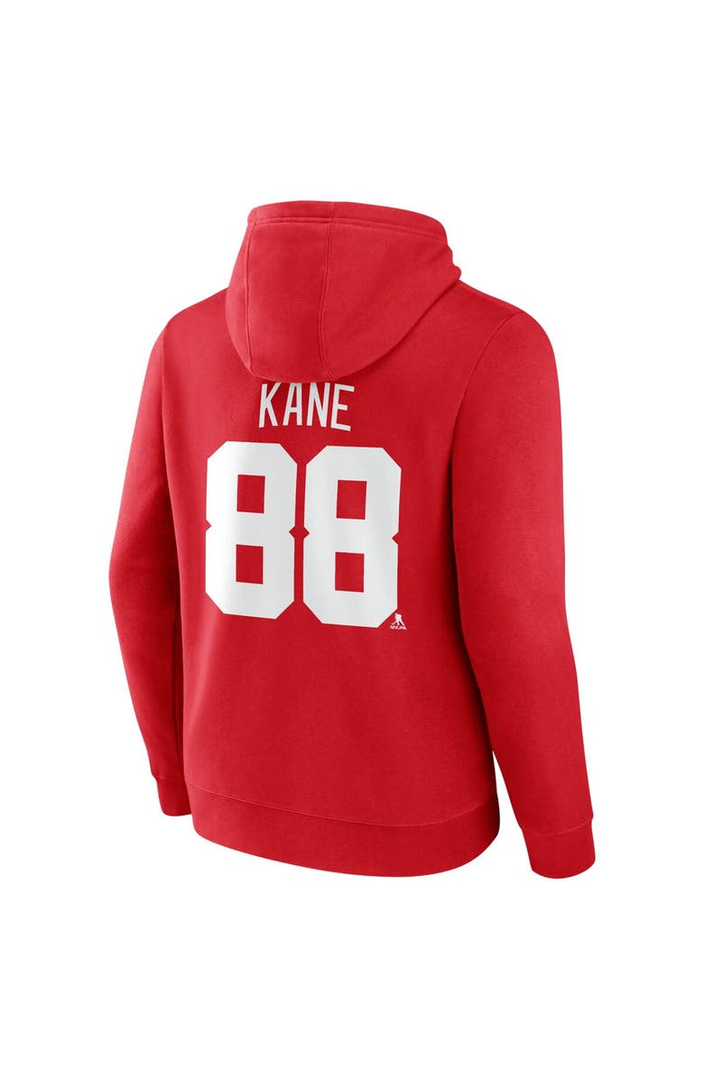 FANATICS Men's  Fanatics Branded Patrick Kane Red Detroit Red Wings Authentic Stack Name & Number Pullover Hoodie, Alternate, color, 