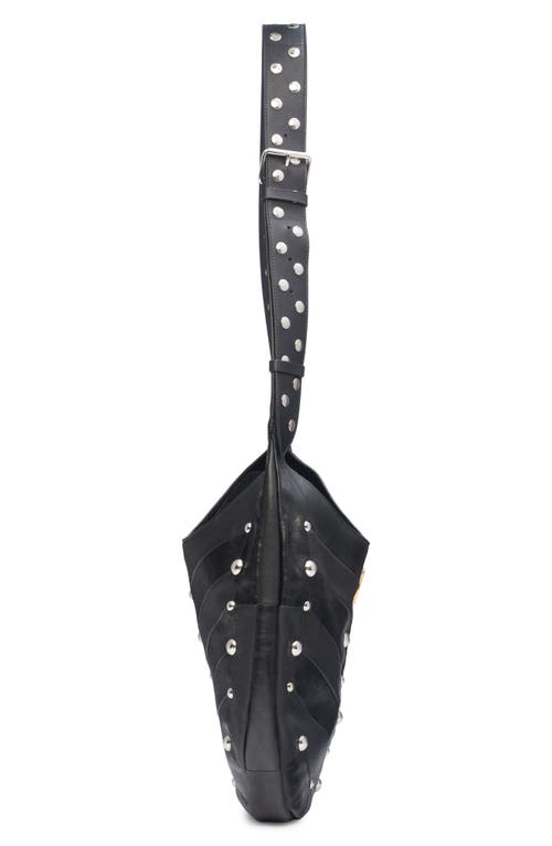 Valentino Garavani Small Hoboho Patchwork Leather Hobo Bag In Black