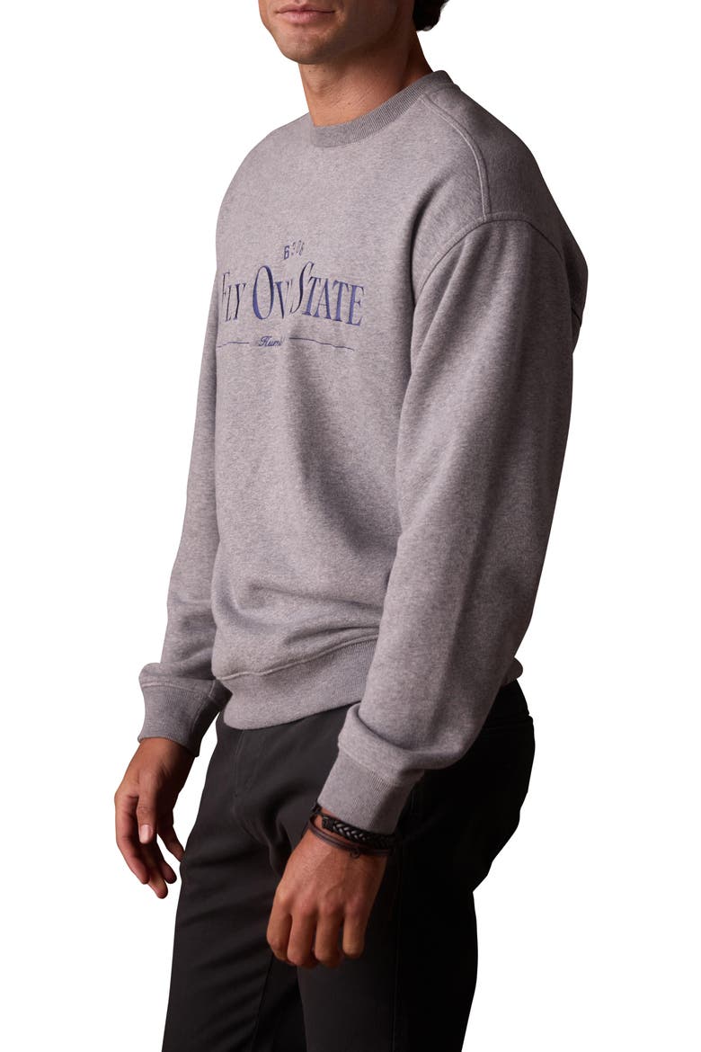 Oversize Fly Over State Embroidered Crewneck Sweatshirt, Alternate, color, HEATHER GREY