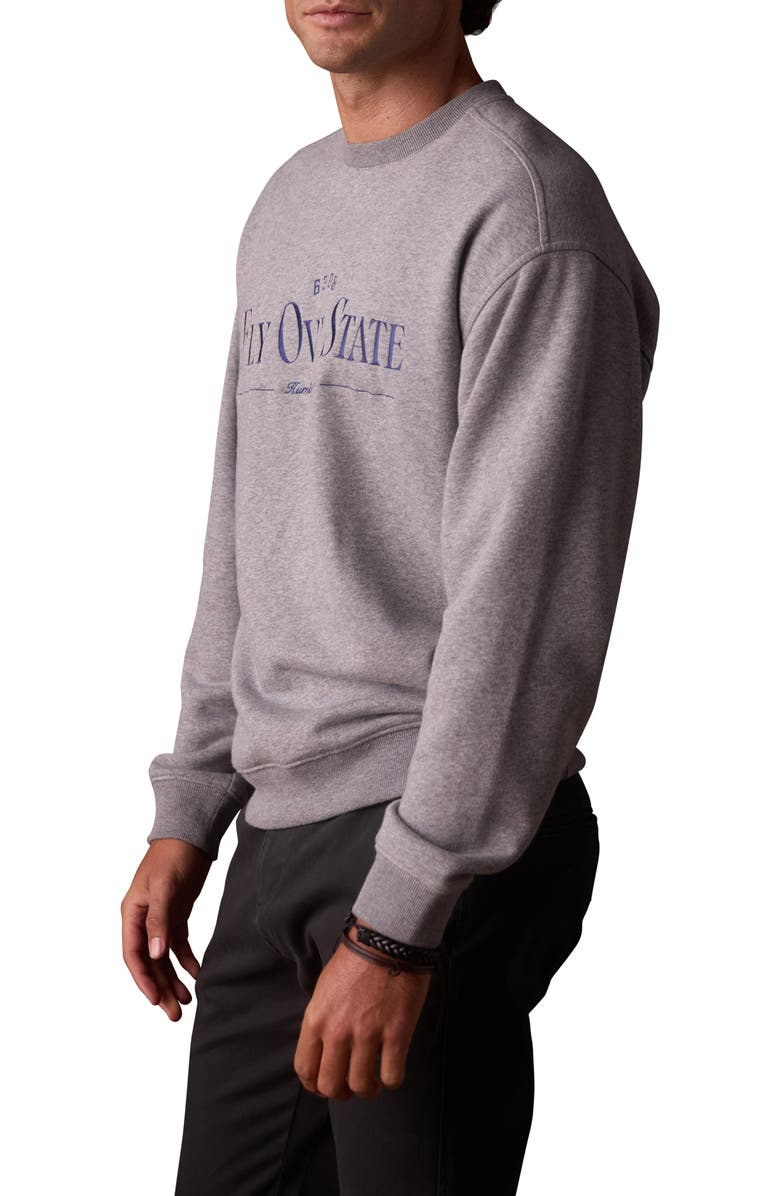 The Normal Brand Oversize Fly Over State Embroidered Crewneck Sweatshirt, Alternate, color, Heather Grey
