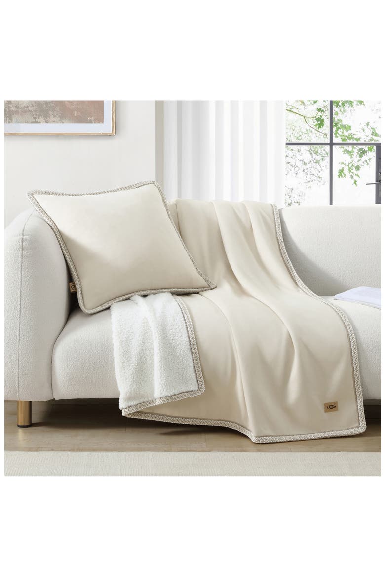 Kirkwood Braid Trim Accent Pillow, Alternate, color, BIRCH