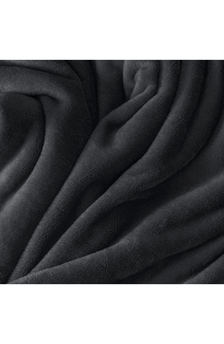Bare Home Microplush Fleece Blanket, Alternate, color, Black
