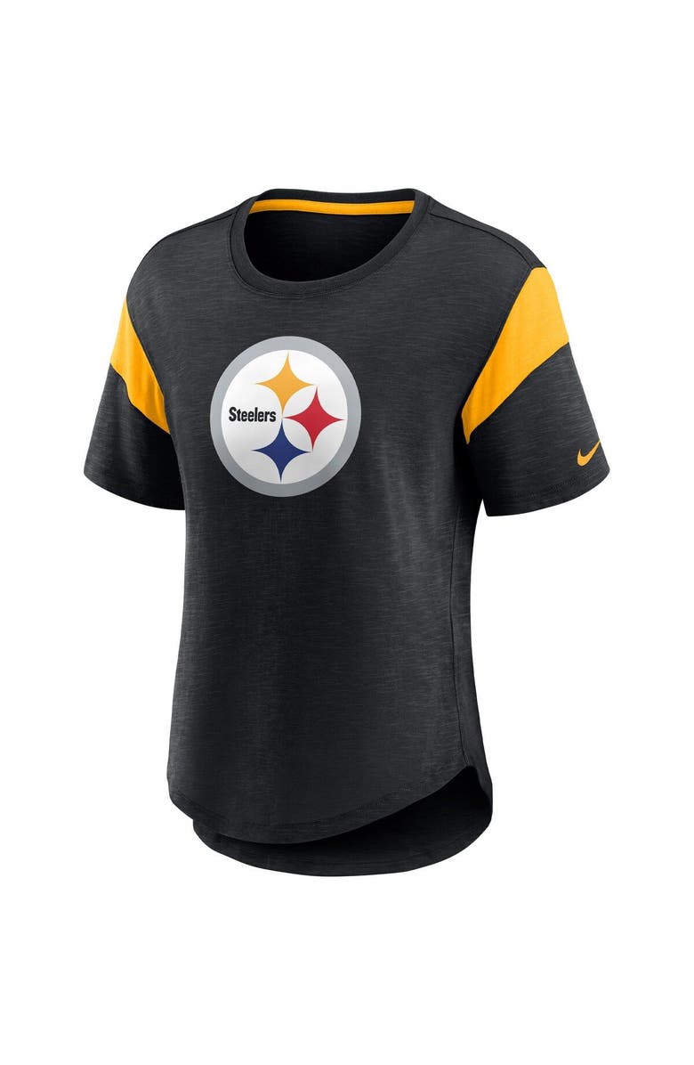 Nike Women's Nike Heather Black Pittsburgh Steelers Primary Logo Fashion Top, Alternate, color, Heather Black