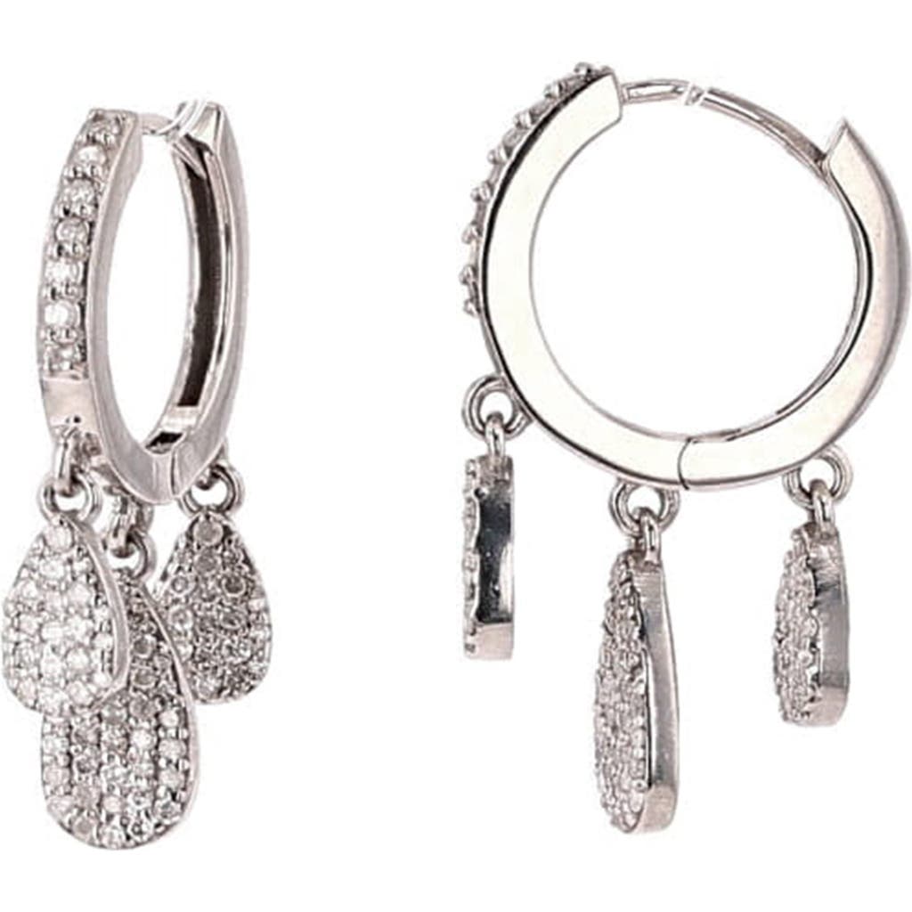 Sheryl Lowe Diamond 3 Shaker Hoop Earring In Sterling Silver