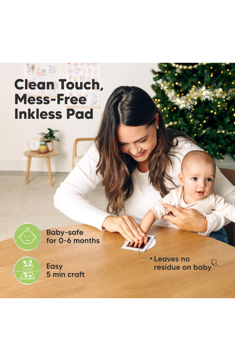 KeaBabies Bitsy Inkless Baby Print and Photo Ornaments, Alternate, color, Oval/Cloud Gray