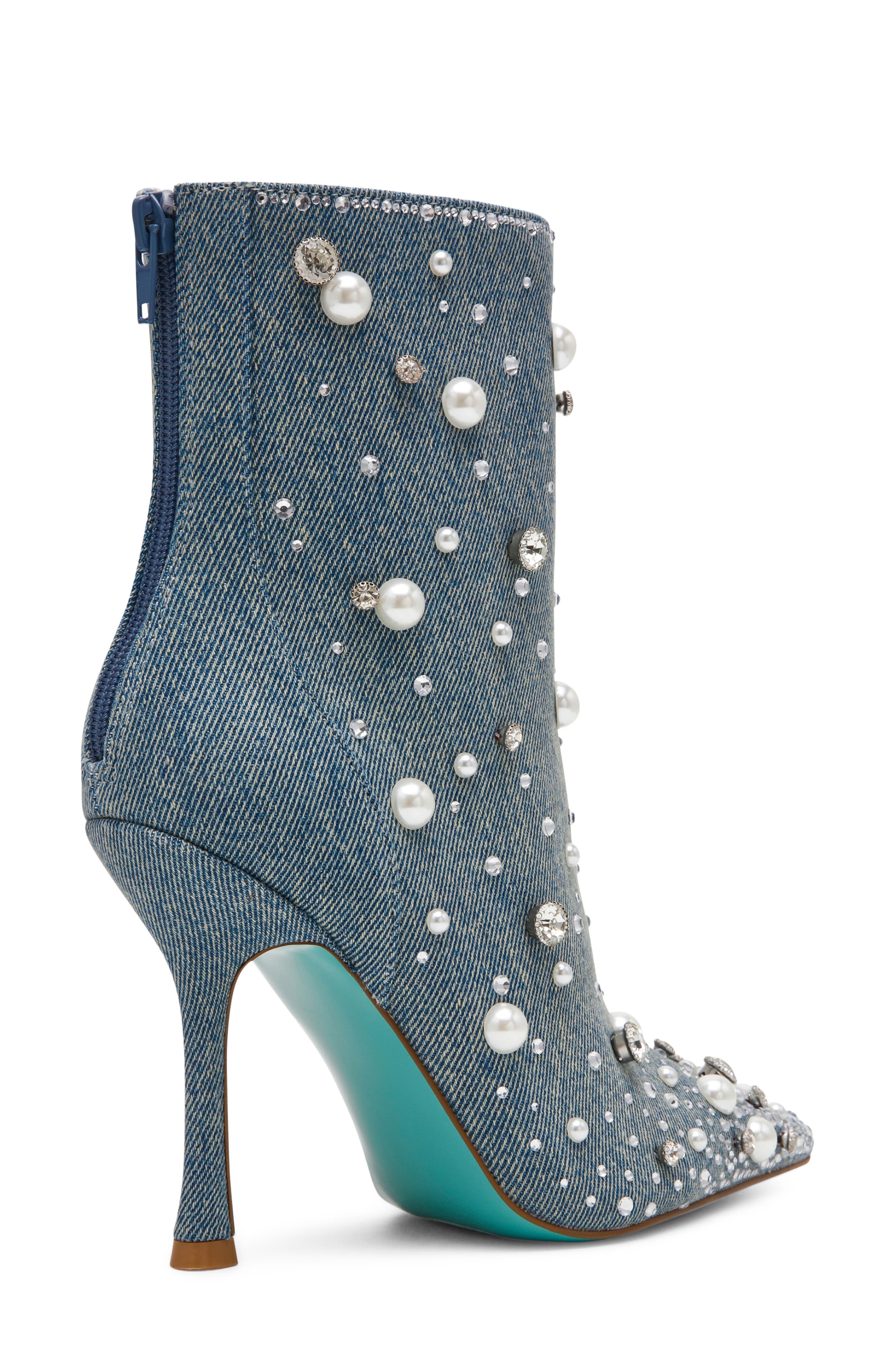 Rocko Embellished Bootie, Alternate, color, DENIM