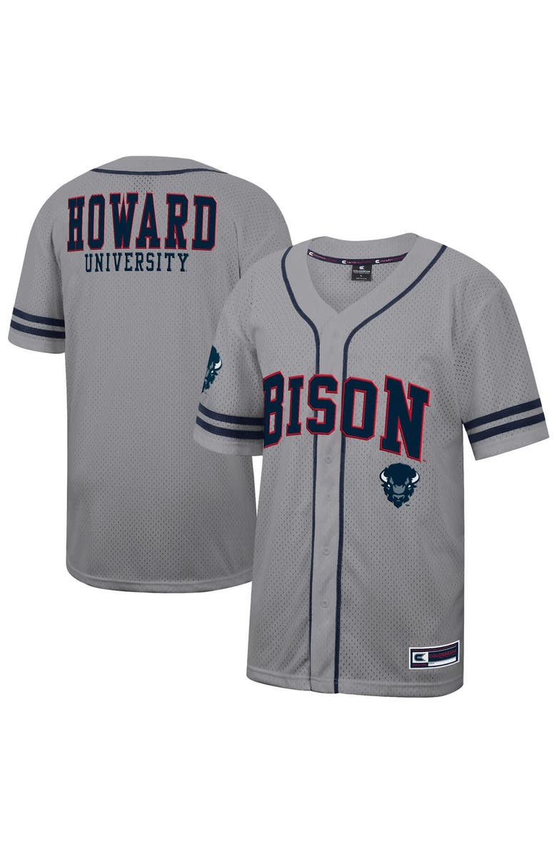 COLOSSEUM Men's Colosseum Gray Howard Bison Free Spirited Baseball Jersey, Main, color, Gray
