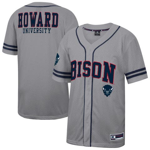 Men's Colosseum Gray Howard Bison Free Spirited Baseball Jersey