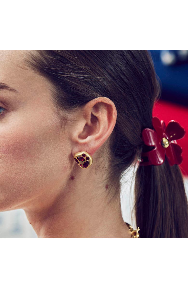 Lele Sadoughi Molten Button Earrings, Alternate, color, Garnet 600