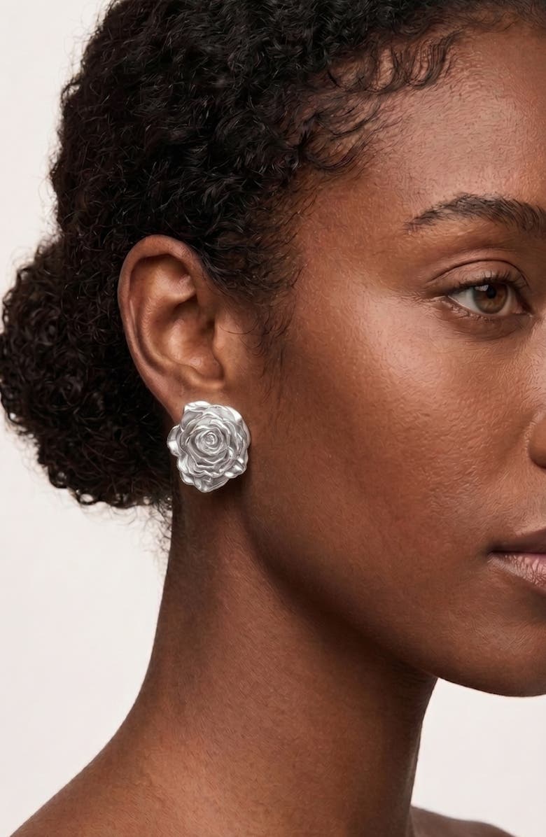 IMBER Rose Statement Stud Earrings, Alternate, color, 