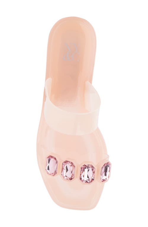 Shop New York And Company Chantalle Jeweled Slide Sandal In Blush
