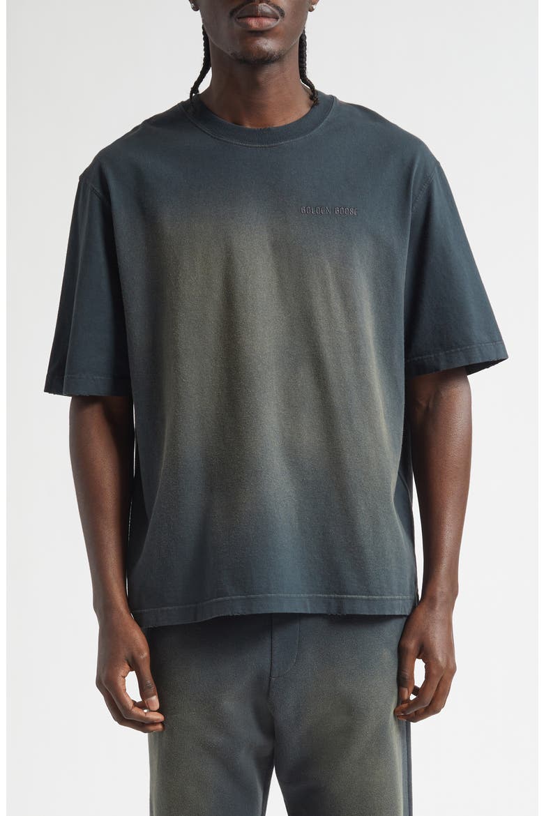 Gender Inclusive Journey Garment Dyed Logo T-Shirt, Main, color, BLEACHED WASHED BLACK