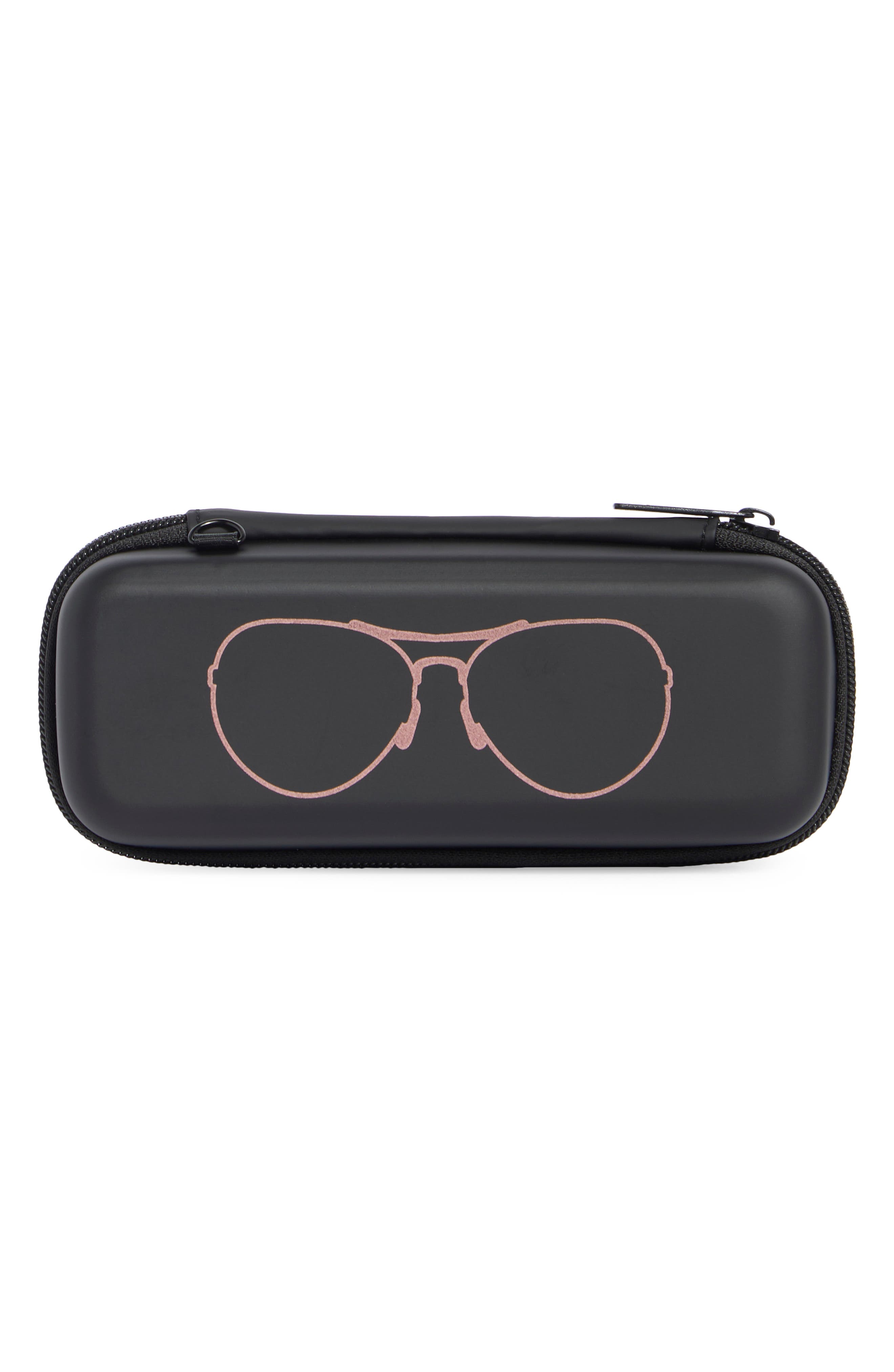 Mytagalongs Travel Glasses Case In Black/ Rose Gold