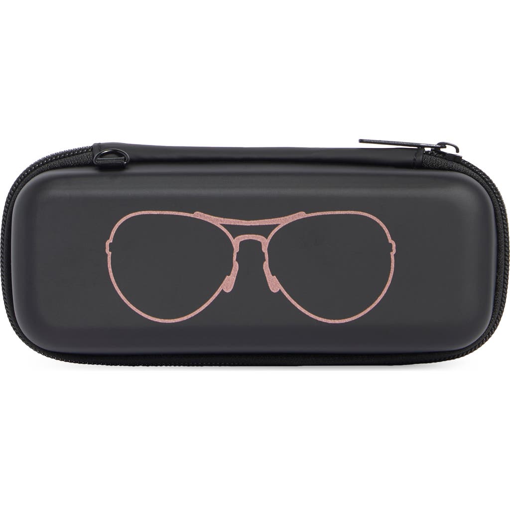 Mytagalongs Travel Glasses Case In Black/ Rose Gold