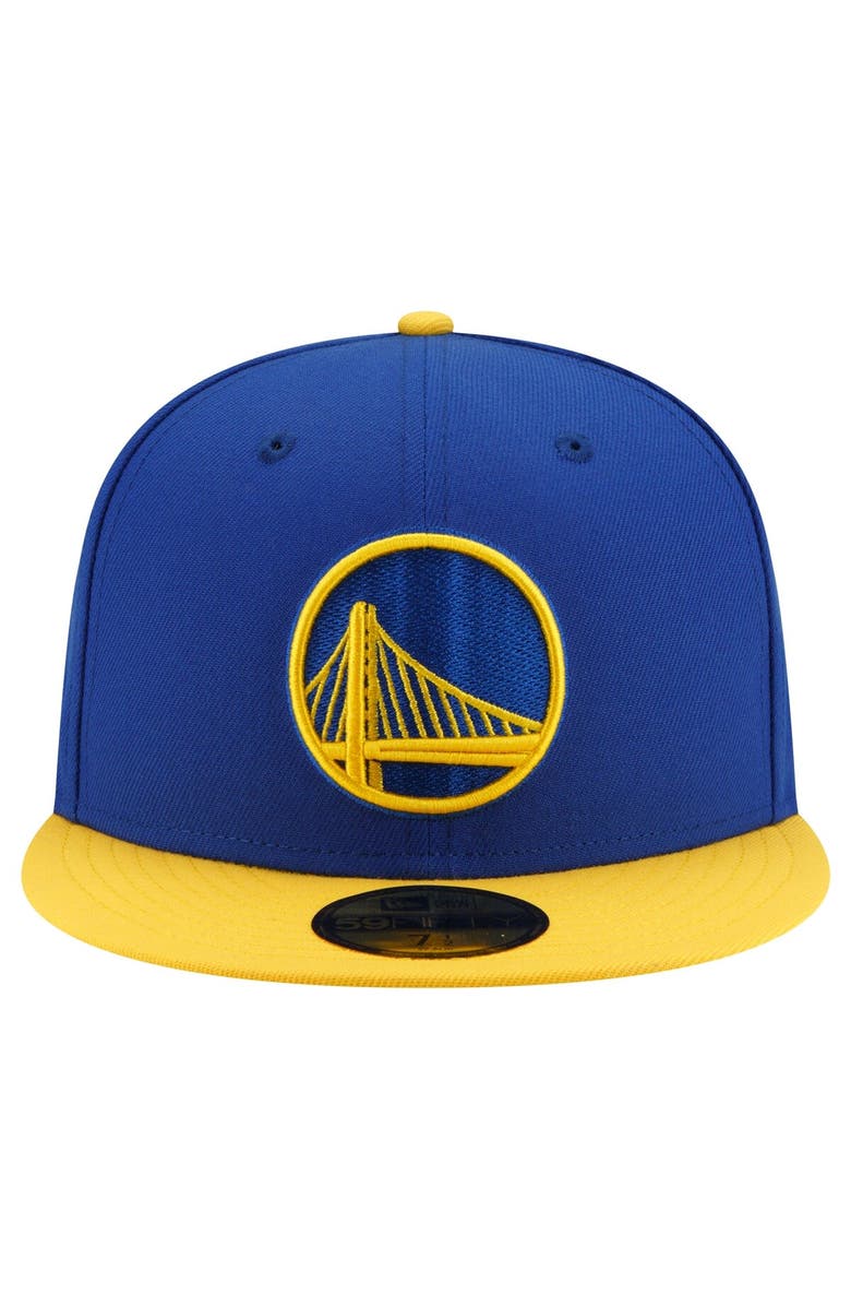 New Era Men's New Era Royal/Gold Golden State Warriors 2-Tone 59FIFTY Fitted Hat, Alternate, color, Royal