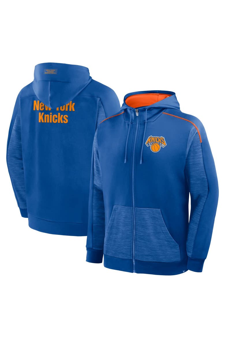 Men's Fanatics Blue New York Knicks Back Door Cut Play Defender Full-Zip Hoodie, Main, color, Blue