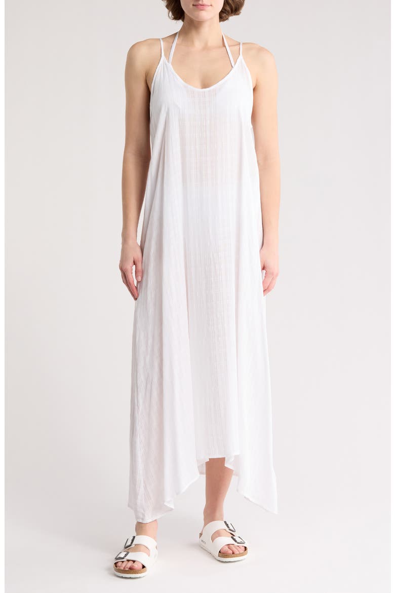 Textured Flowy Cover-Up Dress, Main, color, WHITE