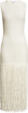 Alaïa Fringe Mesh Knit Maxi Dress