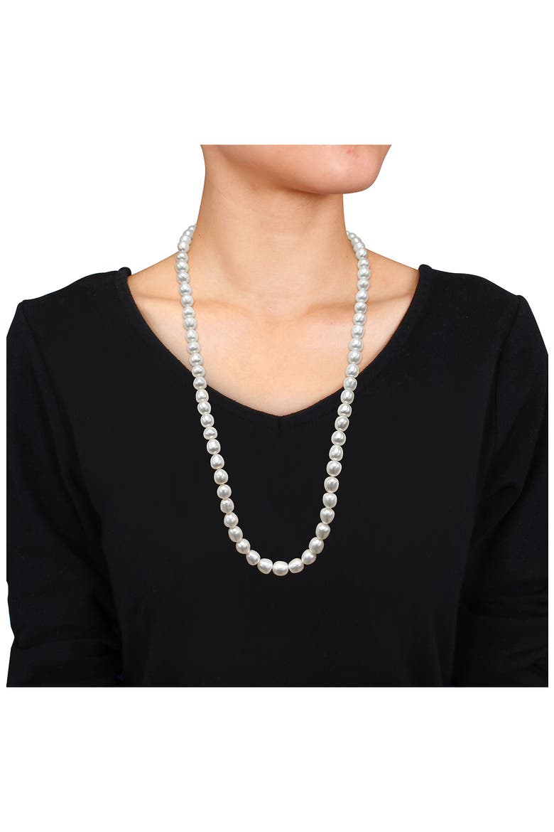 Cultured White Pearl Endless Long Necklace, Alternate, color, WHITE