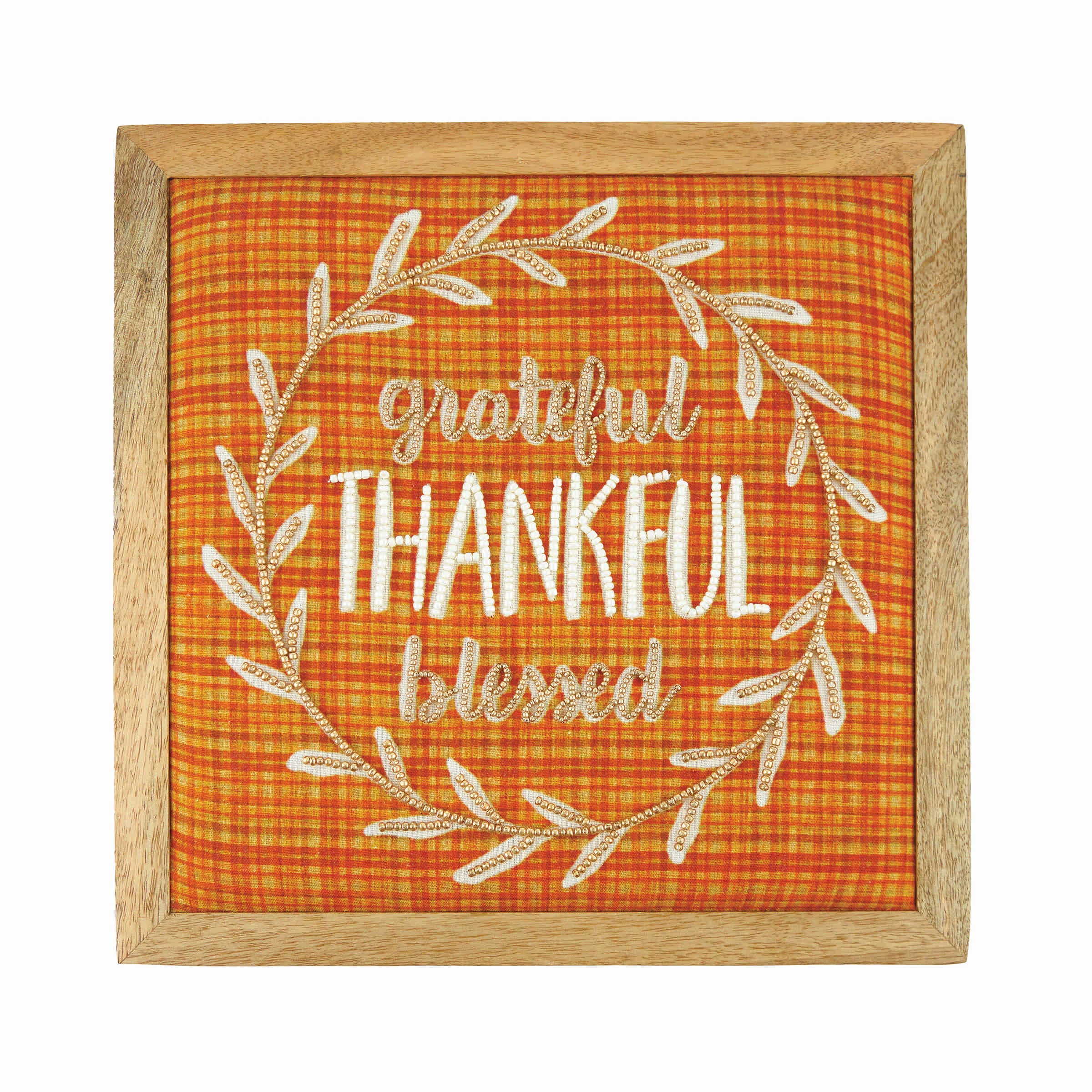 Gallerie II Embellished Thankful Framed Canvas Wall Décor 12