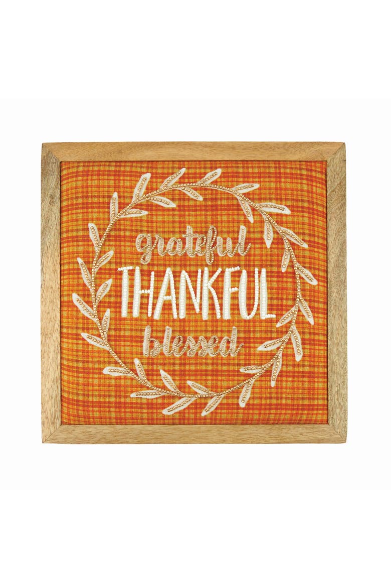 Gallerie II Embellished Thankful Framed Canvas Wall Décor 12