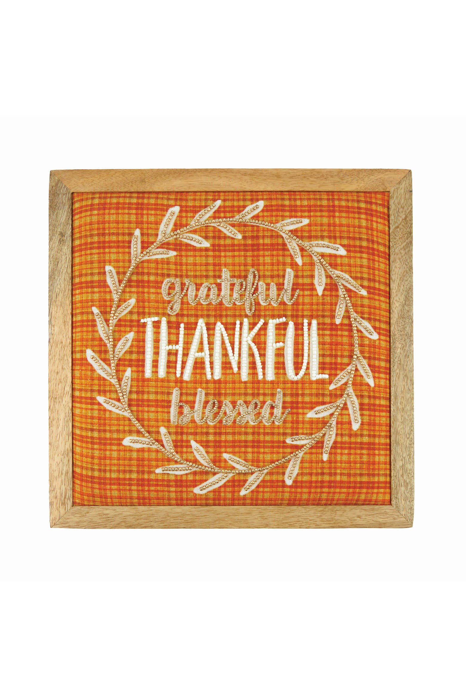 Decorating Shadowboxes Gallerie II Embellished Thankful Framed Canvas Wall Décor 12