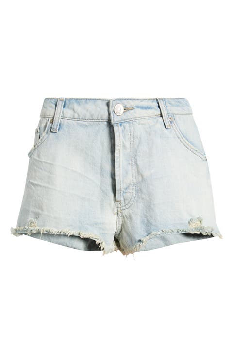 Minnie Distressed Denim Cutoff Shorts (Bleach)