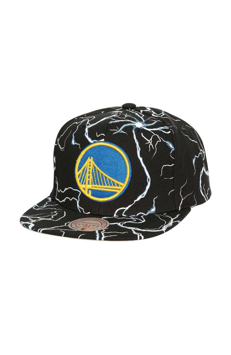 Mitchell & Ness Men's Mitchell & Ness Black Golden State Warriors Storm Season Snapback Hat, Main, color, 