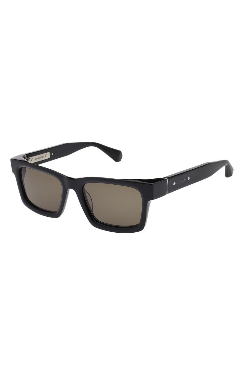 AllSaints Aden 54mm Square Sunglasses, Alternate, color, Gloss Black