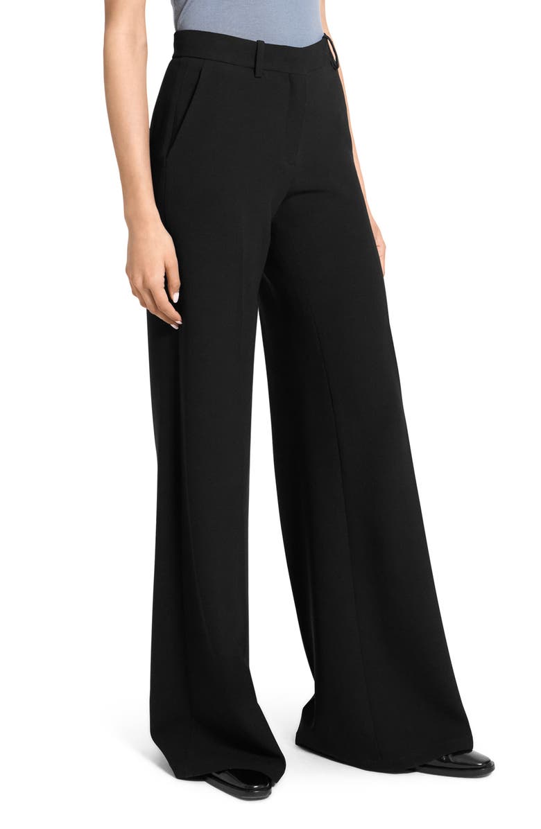 Theory Fluid Flare Leg Pants, Alternate, color, Black