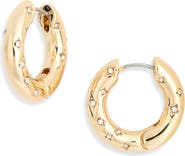 NORDSTROM RACK Scattered Crystal Hoop Earrings